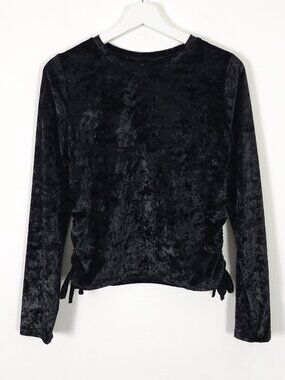 Art Class Black Crushed Velvet Top